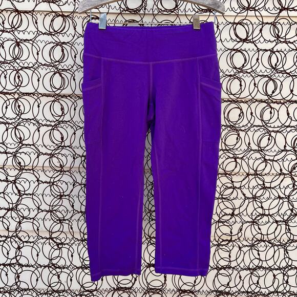 Lucy PowerMax purple cropped leggings with side pockets SMALL - Picture 1 of 4